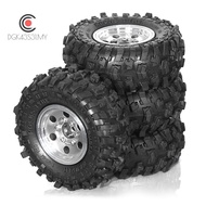 4pcs 51mm 1.0Inch Metal Beadlock Wheel Tire Set for 1/18 1/24 RC Crawler Car TRX4M SCX24 FCX24 Upgra