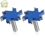 2Pcs Flattening Router Bit 6 Flute Efficient Surfacing Router Bit Rustproof Slab Flattening Router B