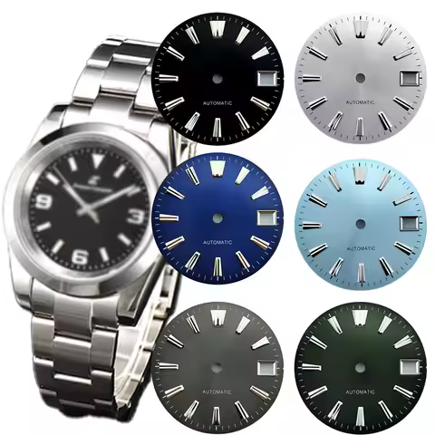 28.5mm Watch Dial Fit NH35 NH36 Watch Movement Watch Accessories Silver Black Grey Deep Blue Ice Blu