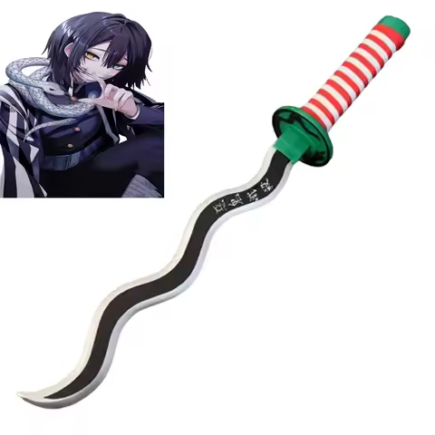 Cosplay Iguro Obanai Kimetsu no Yaiba Bamboo Assembled 24inch Katana Sword Kamado Tanjirou 60cm Demo