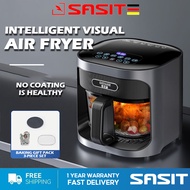 SASIT German Transparent Air Fryer 4.5L / 6L / 7L / 8L Home Glass Bile Multi-Function Can See Throug