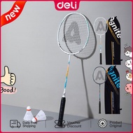 Deli&Agnite Carbon Fiber Badminton Rackets 20-28 pounds Single piece White/Black
