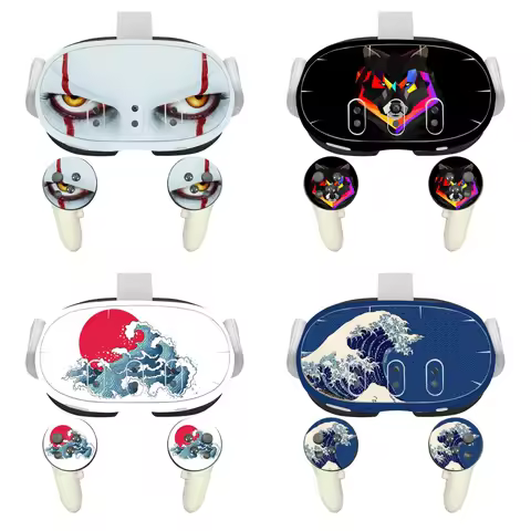 Vinyl Skin Sticker For Oculus Quest 3 VR Headset Controller PVC Decals Custom Pattern Wrap Cover For