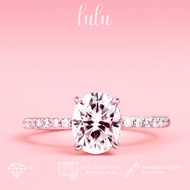 Lulu Moissanite Jewelry Bianca Oval Cut Pave Ring 1CT/2CT/3CT Silver S925 GRA Certificate