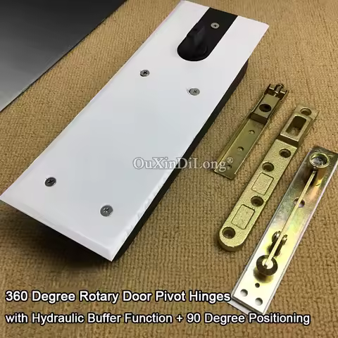 1Set Heavy Door Pivot Hinges 360° Rotary Buffer Soft Close Door Hinges Auto Homing Invisble Hidden F
