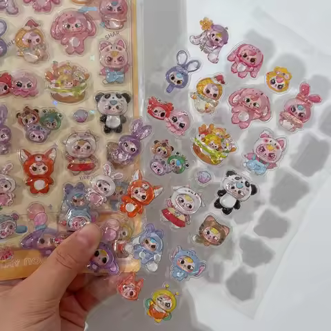 Black Cat 3D Relief Sticker Cartoon Animal Jelly Sticker for DIY Scrapbook Laptop Phone Case Party G