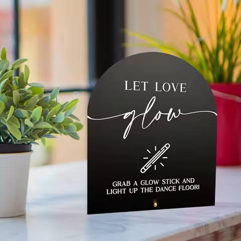 Acrylic Let love glow sign Glow stick wedding sign Dance floor glow stick sign Grab a glow stick sig