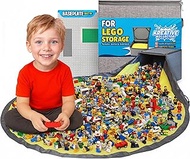 BrickCaddy Toy Storage Box and Organizer for Kids Lego & Duplo Bricks with Foldable Play Mat, Integr