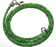GEMS-WORLD BEADS GEMSTONE 1 Strand Natural 17 inches full strands Green Garnet tsavorite Faceted Ron