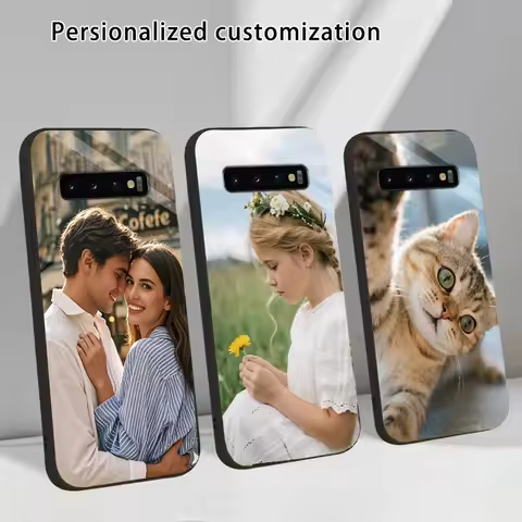 DIY Customized Tempered Glass Phone Case For Samsung Galaxy S10 S10E Lite S9 S8 J4 J6 J7 A7 A6 A8 PL