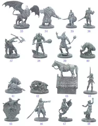 Board Game Old World Miniatures No.33~48 Centaur House Skeleton King Flying Lion Monster Warrior Sch