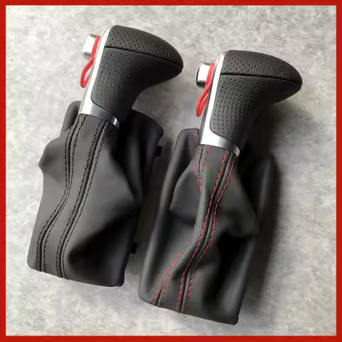 car Leather Chrome GEAR Shift Knob shift knobs FOR AUDI A6 A7 A3 A4 A5 A6 c6 Q7 Q5 2009 2010 2011 20