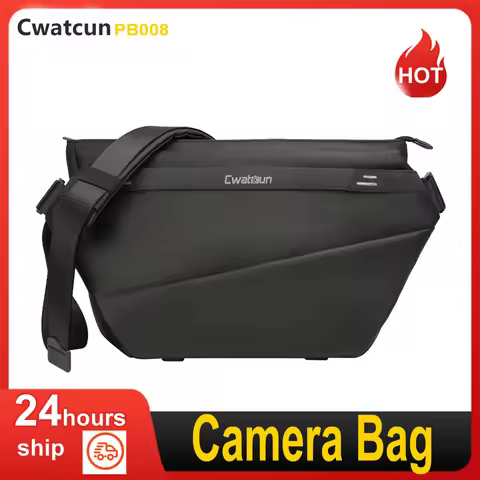 Cwatcun PB008 Waterproof Camera Sling Bag 6L Large Capacity Shoulder Bag with Detachable Divider for