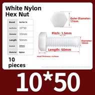 BAIRUITE | White Nylon Hex Cap Screw Insulated Screw M3 M4 M12 M20