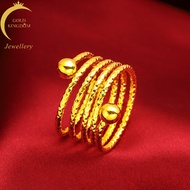 Goldkingdom Fashion Korea Jewellery 24k Bangkok Gold Plated Statement Spring Women's Ring Transfer B