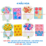 Combo of 20 3D embossed flower bouquet cards (H06) - Cards March 8, October 20, November 20 (each ca
