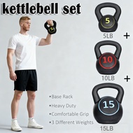 【5LB+10LB+15LB】Men's and Women's Strength Fitness Training Pot Dumbbell Kettle Bell Kit