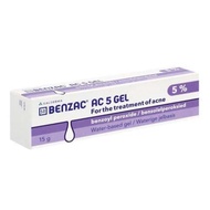 BENZAC AC 5% Acne Gel 15g | Benzoyl Peroxide Acne Treatment | Pimples Blackheads Oil Control Fast Ac