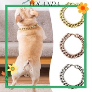 YOLAN Chain Dog Collar, Adjustable Chain Collar Pet Necklace, Portable Cat Dog Gold Necklace Gold Co