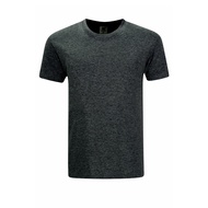 t shirt men baju lelaki microfiber t shirt Plain Short Sleeve Round Neck T-Shirt Dark Melange