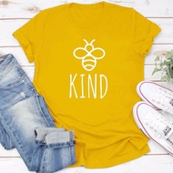 Men's Large T-shirt Be Kind Graphice Tee Shirt Cotton Oversized T-Shirt Fashion Bees Print Top Tshirt Unisex Tee【Size 4XL-5XL-6XL】