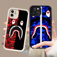 DJ-8 Bape shark Silicone Casing black and white for iphone 13 11 12 Mini Pro Max