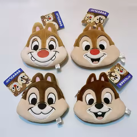 Disney Cute Chip Dale Coin Purse Cartoon Squirrel Chip Dale Bag Mini Fashion Wallet Gifts for Girls 