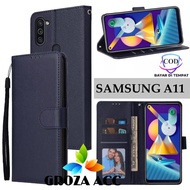 SARUNG BUKU FLIP UNTUK SAMSUNG A11 - LEATHER CASE FLIP- WALLET CASE FLIP SAMSUNG A11 - CASING DOMPET