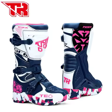 2026 Girls Motocross Boots Pink Off-Road Moto Boot Kids Trail Enduro MX Botas Orange Youth Dirt Bike