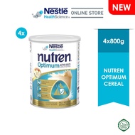 NESTLE  Nutren Optimum Cereal. Adult Complete Nutrition Whey Protein milk foula 800g Bundle of 4