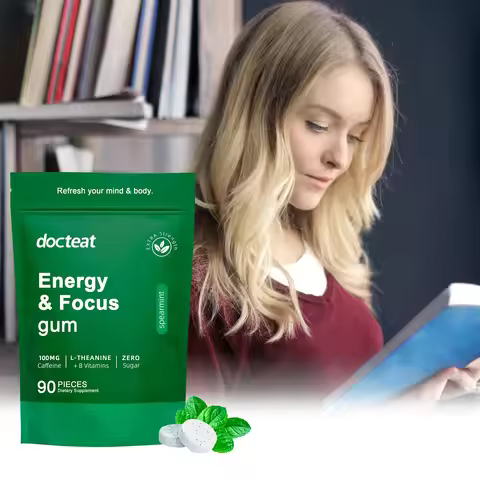 Mint Caffeine Chewable Tablets for Mental Clarity & Concentration, 90 Count, Focus & Energy Dietary 