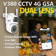 【V380】G5A 4G CCTV Dual Lens | Pantau Rumah & Warung Tanpa WiFi | Free SIM | Outdoor Waterproof