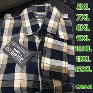 Kemeja Cowok Jumbo Flanel Lengan Panjang Pria Big Size Kotak kotak Ukuran Besar Flannel Distro Overs