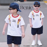 Adorable Bernie Happy Holiday boys' short sleeve set - Summer clothes for boys 9-26kg - T1125B03