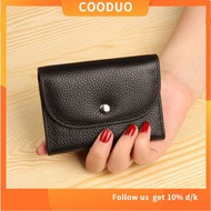 ﹍♧Cooduo Genuine Leather Mini Coin Purse Women Short Thin Korean Fashion Soft Wallet Simple Coin Car