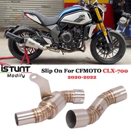 Slip On For CFMOTO CLX-700 CLX 700 2020 2021 2022 Motorcycle Exhaust Escape Eliminator Enhancement Mid Link Pipe With Ca