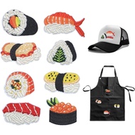 8PCS Tampalan Sushi Nigiri Inari yang boleh dilekatkan dengan seterika, Tampalan Bordir Makanan Jepu
