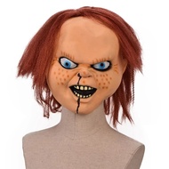 Horror Chucky Mask Latex Fake Hair Full Face Covering Adult Size Halloween Costume Accessory Chucky 
