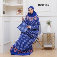 Mukena Lajuran Batik Cap Standar Besar Rayon Santung FREE Tas Nyaman Muslim Motif BATIK HIMA COLLECT