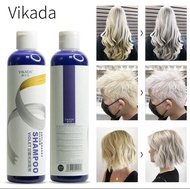 VIKADA แชมพูม่วง ยาสระม่วงลดสีเหลือง แชมพูรักษาสีผม ขนาด 275ml แชมพูผมทำสีโทนเทา ฆ่าประกายส้มเหลือง 