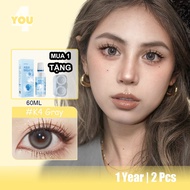 4YOU Contact Lens （0-8）Light Gray Color 1 Year 14.5mm 1 Pair