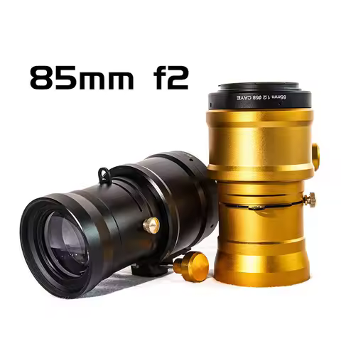Roadfisher Fixed Focus Free Metal 85mm F2 Prime Petzval Lens with Cover Cap Hood For Sony E Fuji XF 