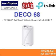 TP-LINK DECO BE68 1-Pack BE14000 Tri-Band Whole Home Mesh WiFi 7 System ( Pack of 1 ) - 3 Year Local