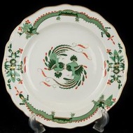 德國 Meissen手繪大型綠明龍鳳盤一級典藏品
