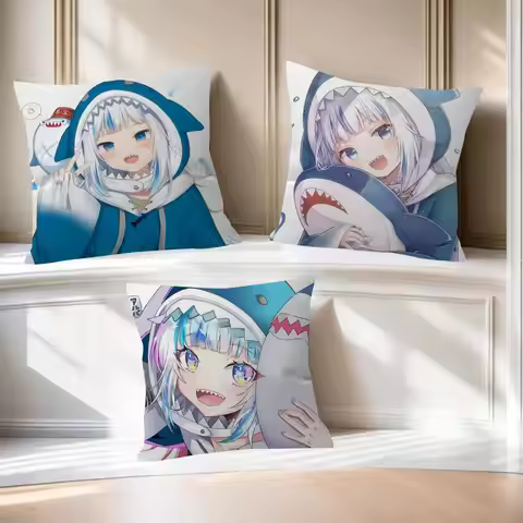 Anime Gawr cute Gura Pillow Anime Pillow Sofa Bed Head Pillow Cover Cushion Cover Fashion