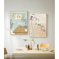 With Frame Morandi Bedroom Wall Decoration Painting New Abstract Art Small Fresh Hanging Painting Ca