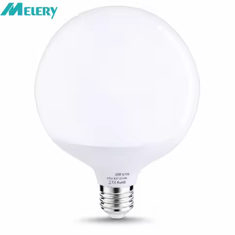 Melery E26 E27 LED Light Bulb 20W Globe G120 Lamp Edison Screw 200W Equivalent Daylight Warm Cold Wh