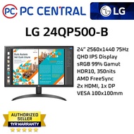 Lg 24qp500-B Qhd 1440p Led Monitor Ips Panel Hdr10 75hz 2560 X