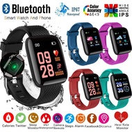 116 Plus Smart Watch Jam Sport Band Bluetooth Smartwatch Wristband Heart Rate Monitor Blood Pressure