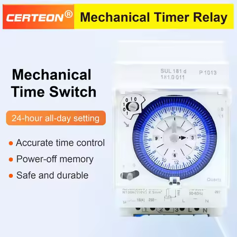SUL181h SUL181d DIN Rail Timer Switch 24 Hour Programmable 110~230VAC Battery Powered for Street Lig